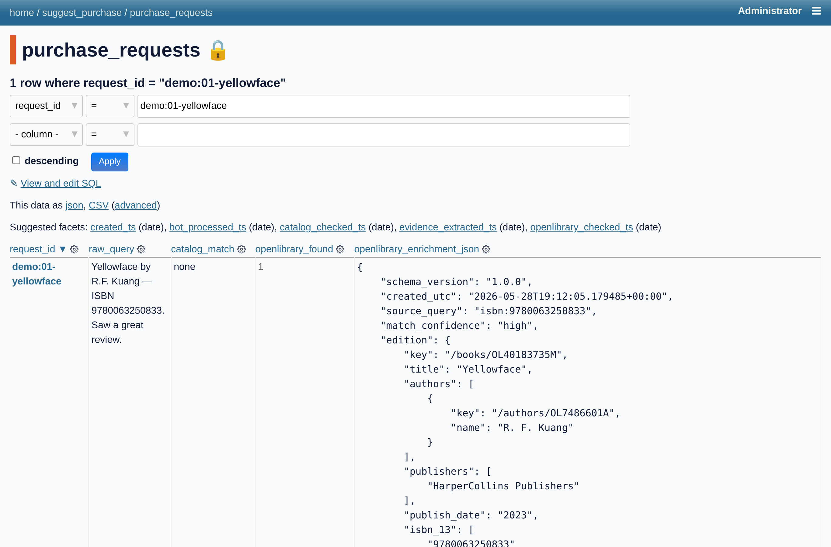 Request enriched from Open Library